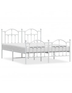 Giroletto con Testiera e Pediera Metallo Bianco 140x200 cm 2