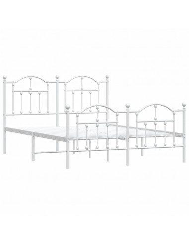 Giroletto con Testiera e Pediera Metallo Bianco 140x200 cm