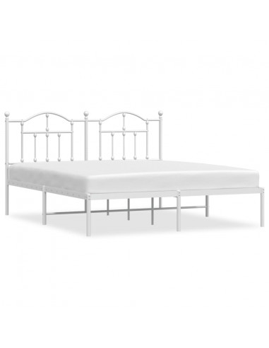 Giroletto con Testiera Metallo Bianco 183x213 cm