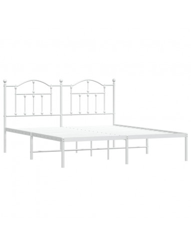 Giroletto con Testiera Metallo Bianco 183x213 cm