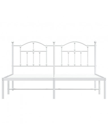 Giroletto con Testiera Metallo Bianco 183x213 cm