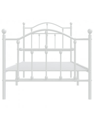 Giroletto con Testiera e Pediera Metallo Bianco 90x200 cm