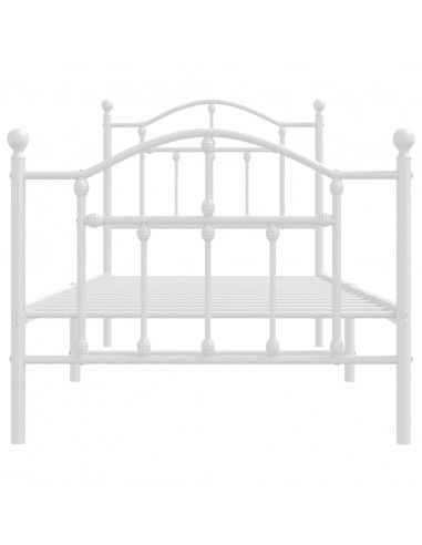 Giroletto con Testiera e Pediera Metallo Bianco 80x200 cm