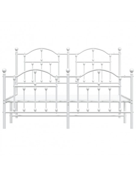 Giroletto con Testiera e Pediera Metallo Bianco 135x190 cm