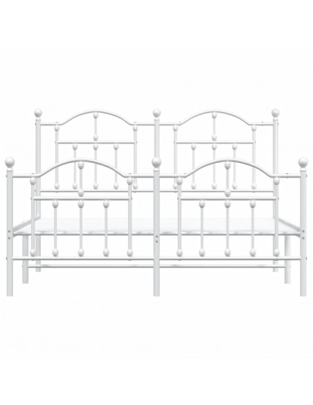 Giroletto con Testiera e Pediera Metallo Bianco 140x190 cm