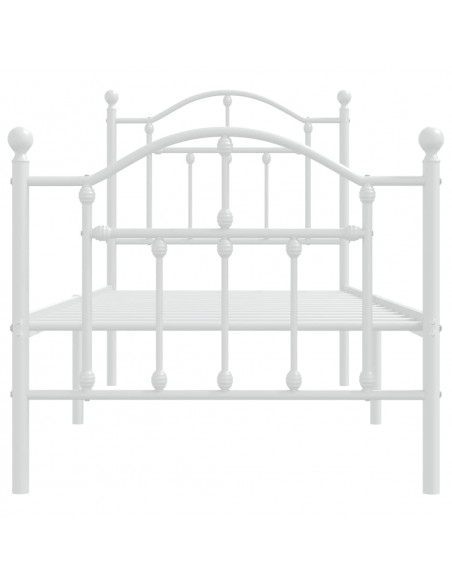 Giroletto con Testiera e Pediera Metallo Bianco 75x190 cm