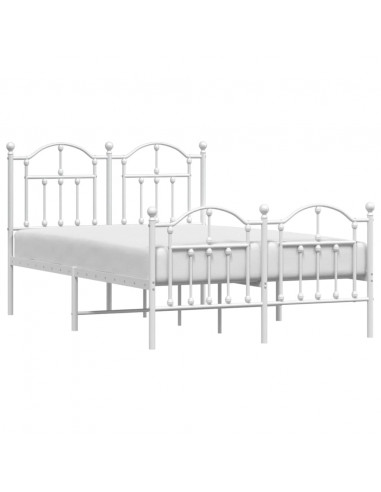 Giroletto con Testiera e Pediera Metallo Bianco 120x190 cm