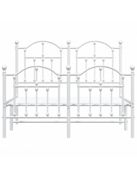 Giroletto con Testiera e Pediera Metallo Bianco 120x190 cm