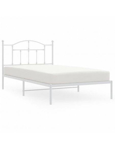 Giroletto con Testiera Metallo Bianco 107x203 cm
