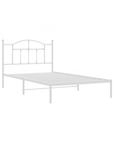 Giroletto con Testiera Metallo Bianco 107x203 cm