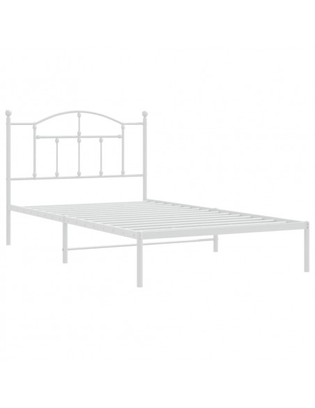 Giroletto con Testiera Metallo Bianco 107x203 cm