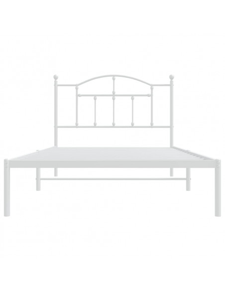 Giroletto con Testiera Metallo Bianco 107x203 cm
