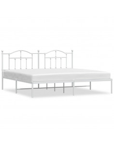 Giroletto con Testiera Metallo Bianco 193x203 cm 2