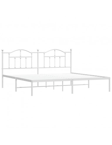 Giroletto con Testiera Metallo Bianco 193x203 cm