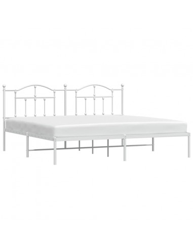 Giroletto con Testiera Metallo Bianco 193x203 cm