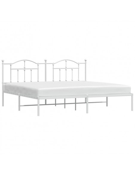 Giroletto con Testiera Metallo Bianco 193x203 cm
