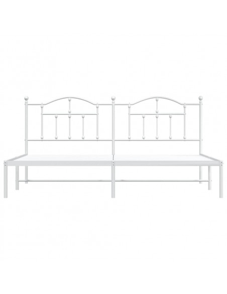 Giroletto con Testiera Metallo Bianco 193x203 cm
