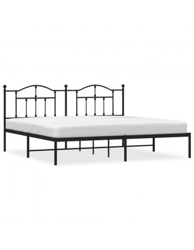 Giroletto con Testiera in Metallo Nero 193x203 cm