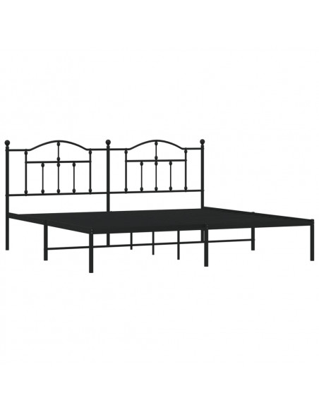 Giroletto con Testiera in Metallo Nero 193x203 cm