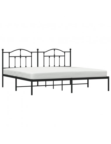 Giroletto con Testiera in Metallo Nero 193x203 cm