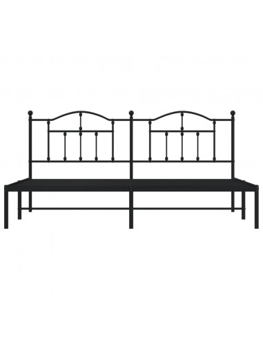 Giroletto con Testiera in Metallo Nero 193x203 cm