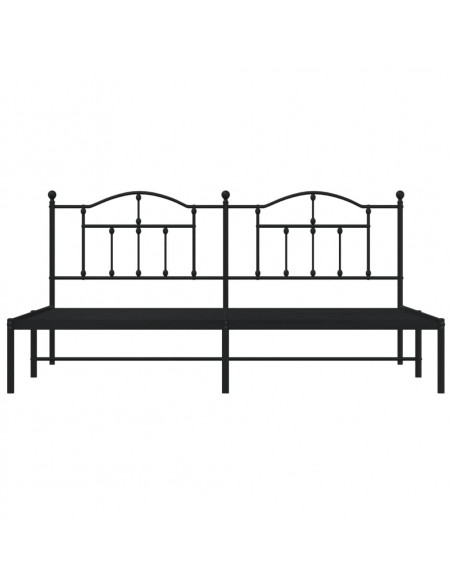 Giroletto con Testiera in Metallo Nero 193x203 cm