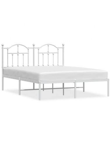 Giroletto con Testiera Metallo Bianco 140x190 cm