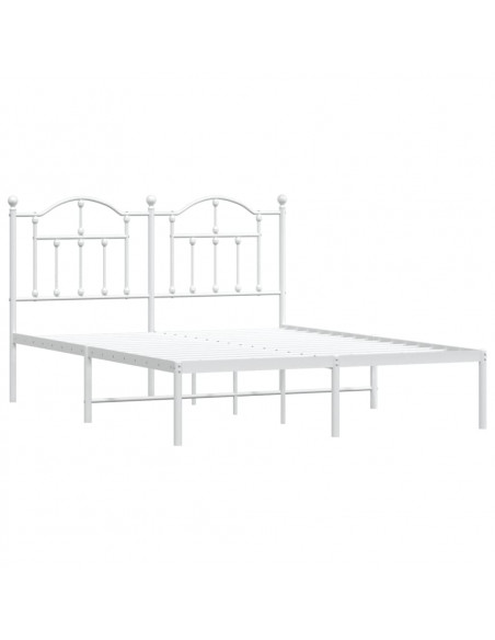 Giroletto con Testiera Metallo Bianco 140x190 cm