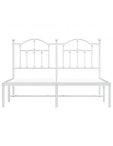 Giroletto con Testiera Metallo Bianco 140x190 cm