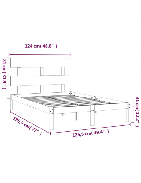 Giroletto Bianco in Legno Massello 120x190 cm Small Double