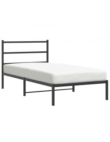 Giroletto con Testiera in Metallo Nero 100x190 cm