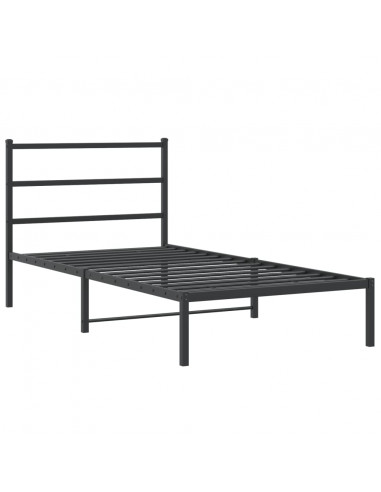 Giroletto con Testiera in Metallo Nero 100x190 cm