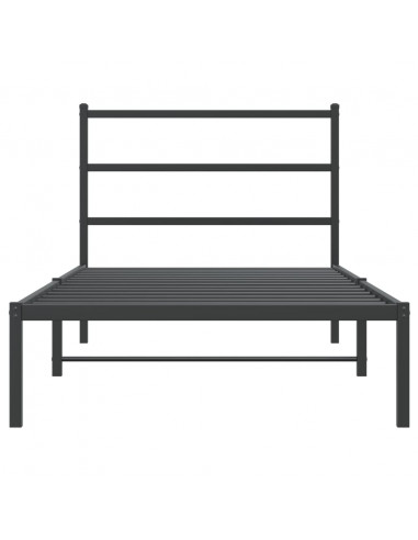 Giroletto con Testiera in Metallo Nero 100x190 cm