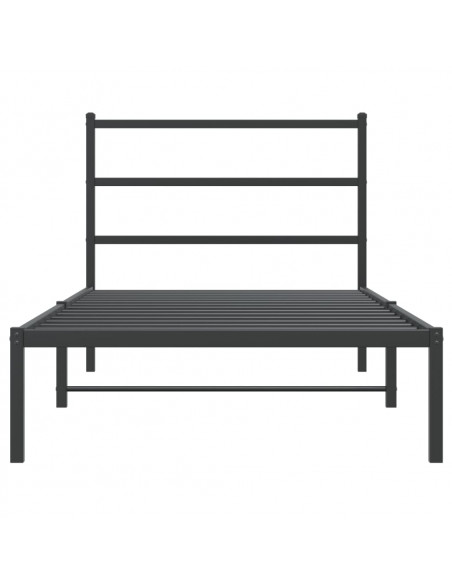 Giroletto con Testiera in Metallo Nero 100x190 cm