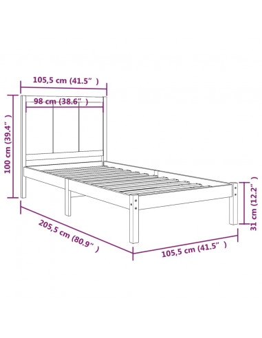 Giroletto in Legno Massello di Pino 100x200 cm