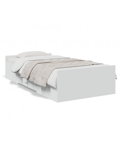 Giroletto con Cassetti Bianco 90x200 cm in Legno Multistrato