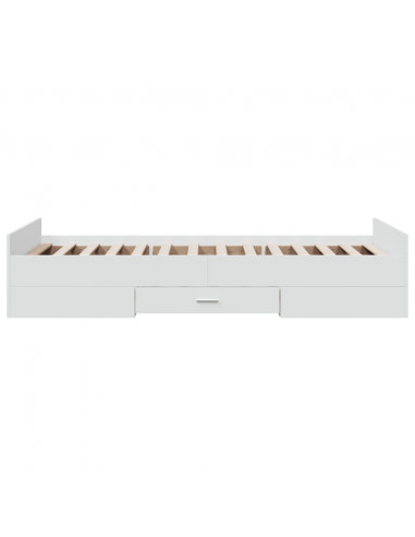 Giroletto con Cassetti Bianco 90x200 cm in Legno Multistrato