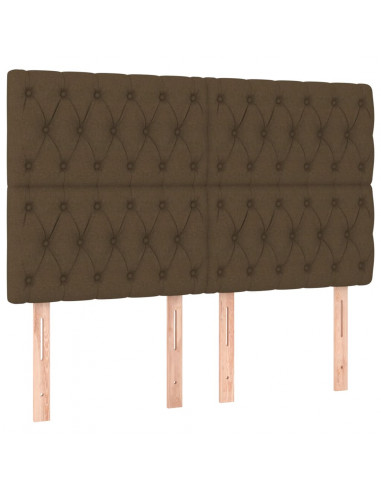 Giroletto con Testiera Marrone Scuro 160x200 cm in Tessuto