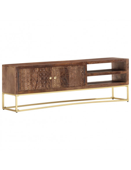 Mobile Porta TV 138x30x46 cm in Legno Massello di Mango