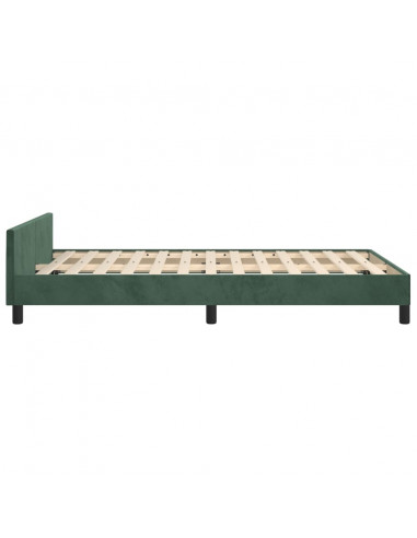 Giroletto con Testiera Verde Scuro 120x200 cm in Velluto
