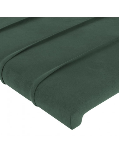 Giroletto con Testiera Verde Scuro 120x200 cm in Velluto