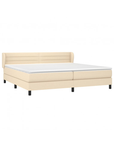 Giroletto a Molle con Materasso Crema 200x200 cm in Tessuto