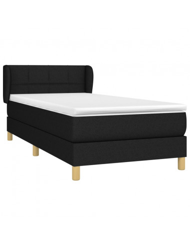 Giroletto a Molle con Materasso Nero 80x200 cm inTessuto