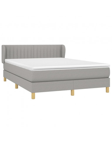 Giroletto a Molle con Materasso Grigio Chiaro 140x200cm Tessuto