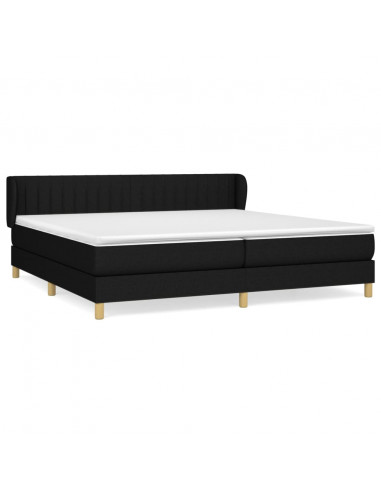 Giroletto a Molle con Materasso Nero 200x200 cm in Tessuto