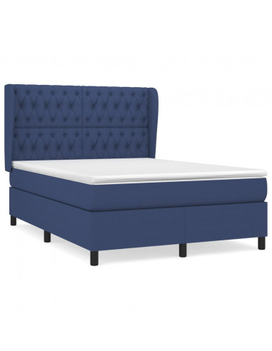 Giroletto a Molle con Materasso Blu 140x200 cm in Tessuto