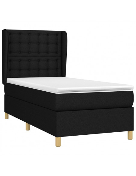 Giroletto a Molle con Materasso Nero 80x200 cm inTessuto