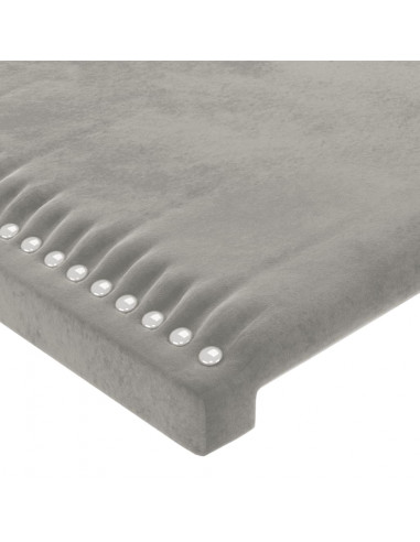 Giroletto con Testiera Grigio Chiaro 180x200 cm in Velluto