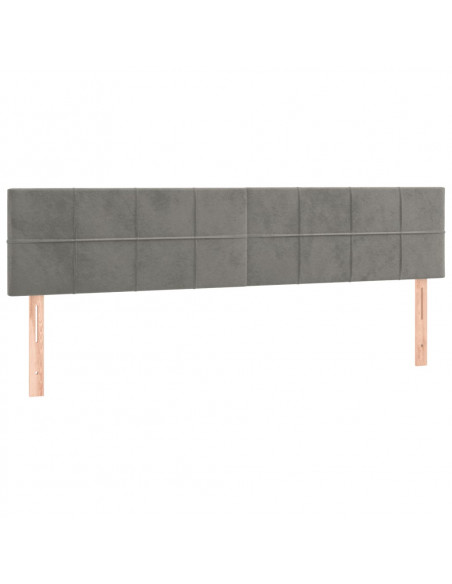 Giroletto a Molle con Materasso Grigio Chiaro 160x200cm Velluto