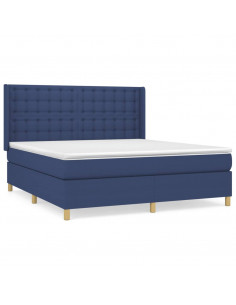 Giroletto a Molle con Materasso Blu 160x200 cm in Tessuto 2